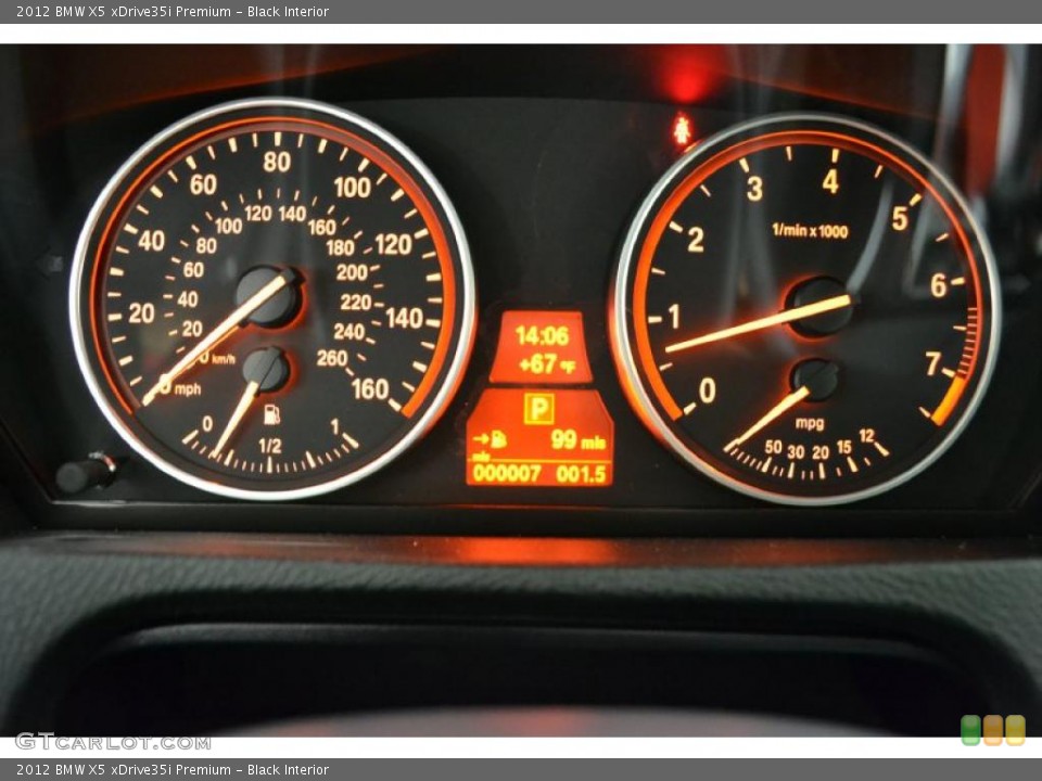 Black Interior Gauges for the 2012 BMW X5 xDrive35i Premium #49599517
