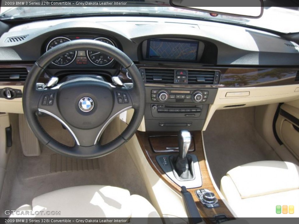 Grey Dakota Leather Interior Dashboard for the 2009 BMW 3 Series 328i Convertible #49606354