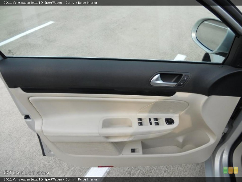 Cornsilk Beige Interior Door Panel for the 2011 Volkswagen Jetta TDI SportWagen #49612663