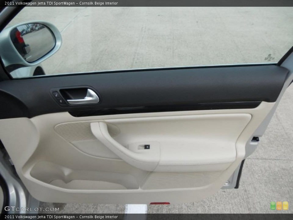 Cornsilk Beige Interior Door Panel for the 2011 Volkswagen Jetta TDI SportWagen #49612693
