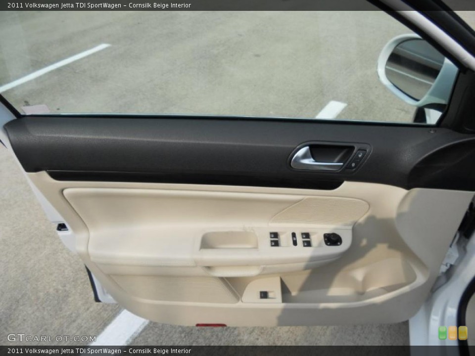 Cornsilk Beige Interior Door Panel for the 2011 Volkswagen Jetta TDI SportWagen #49612957