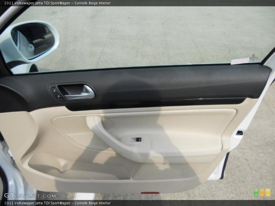 Cornsilk Beige Interior Door Panel for the 2011 Volkswagen Jetta TDI SportWagen #49612999