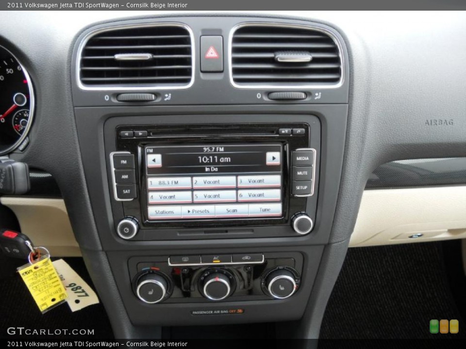 Cornsilk Beige Interior Controls for the 2011 Volkswagen Jetta TDI SportWagen #49613068