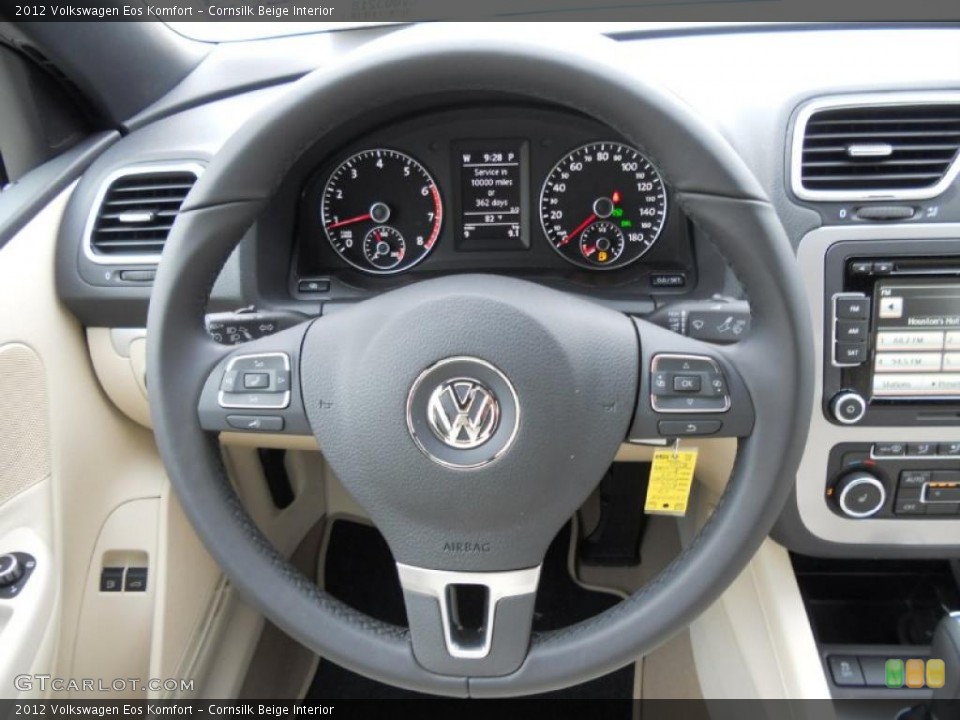 Cornsilk Beige Interior Steering Wheel for the 2012 Volkswagen Eos Komfort #49613377