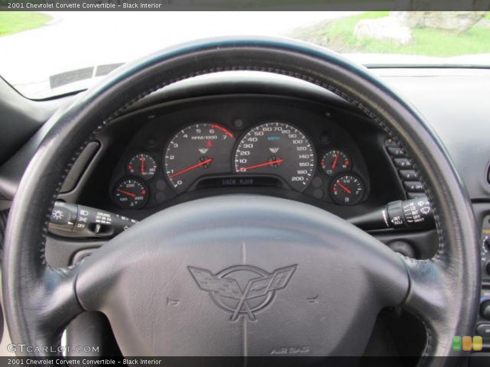 Black Interior Steering Wheel for the 2001 Chevrolet Corvette Convertible #49613443