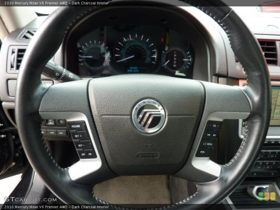 Dark Charcoal Interior Steering Wheel for the 2010 Mercury Milan V6 Premier AWD #49620775