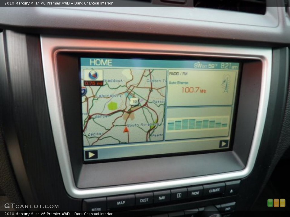 Dark Charcoal Interior Navigation for the 2010 Mercury Milan V6 Premier AWD #49620790