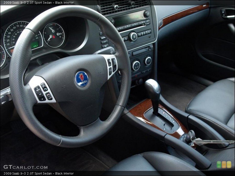 Black Interior Steering Wheel for the 2009 Saab 9-3 2.0T Sport Sedan #49622338