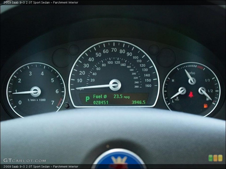 Parchment Interior Gauges for the 2009 Saab 9-3 2.0T Sport Sedan #49622830