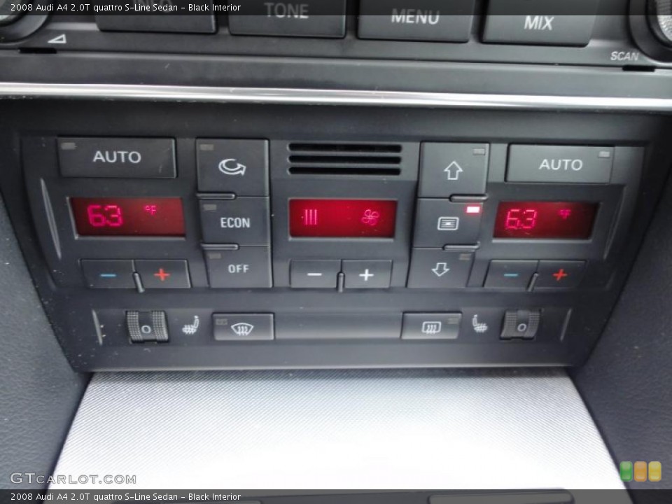 Black Interior Controls for the 2008 Audi A4 2.0T quattro S-Line Sedan #49627429
