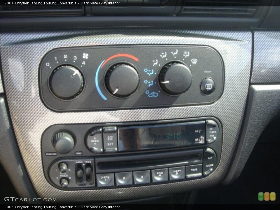 Dark Slate Gray Interior Controls for the 2004 Chrysler Sebring Touring Convertible #49630199