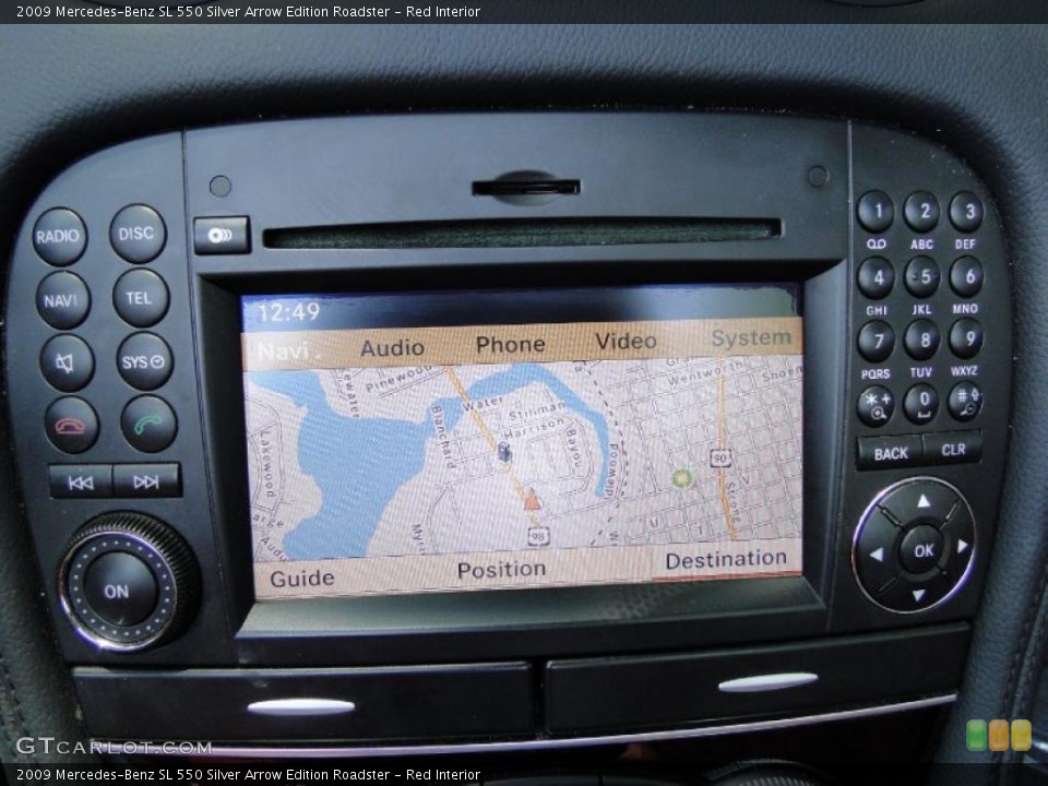 Red Interior Navigation for the 2009 Mercedes-Benz SL 550 Silver Arrow Edition Roadster #49652367