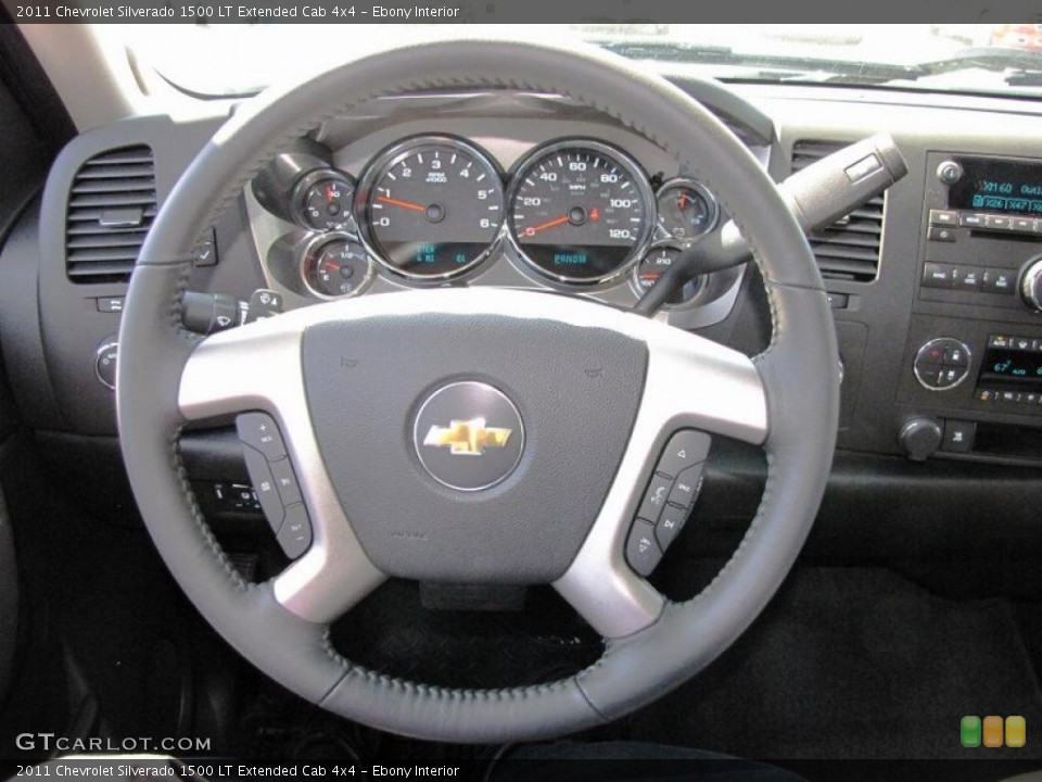 Ebony Interior Steering Wheel for the 2011 Chevrolet Silverado 1500 LT Extended Cab 4x4 #49653926