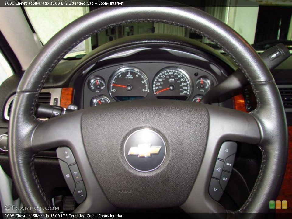 Ebony Interior Steering Wheel for the 2008 Chevrolet Silverado 1500 LTZ Extended Cab #49656360