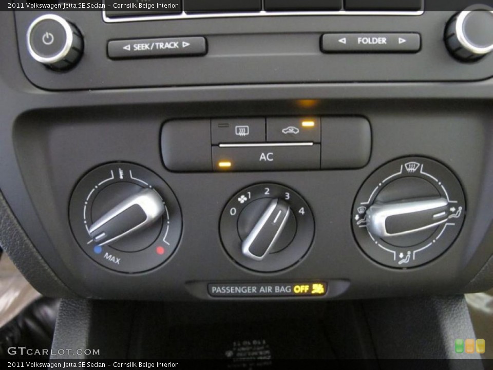 Cornsilk Beige Interior Controls for the 2011 Volkswagen Jetta SE Sedan #49663774