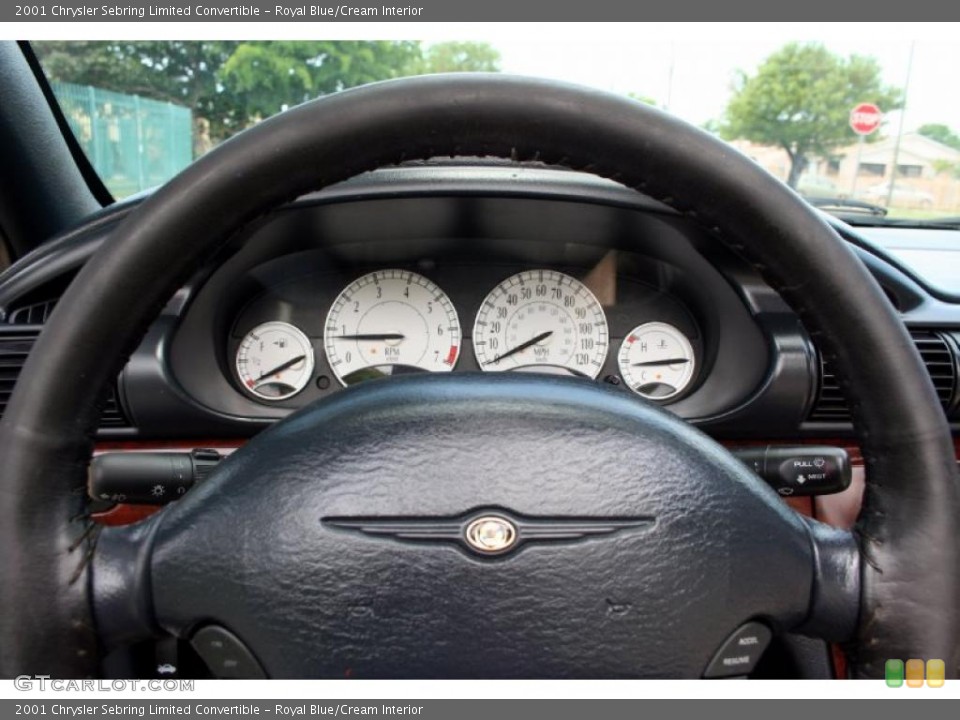Royal Blue/Cream Interior Steering Wheel for the 2001 Chrysler Sebring Limited Convertible #49680255
