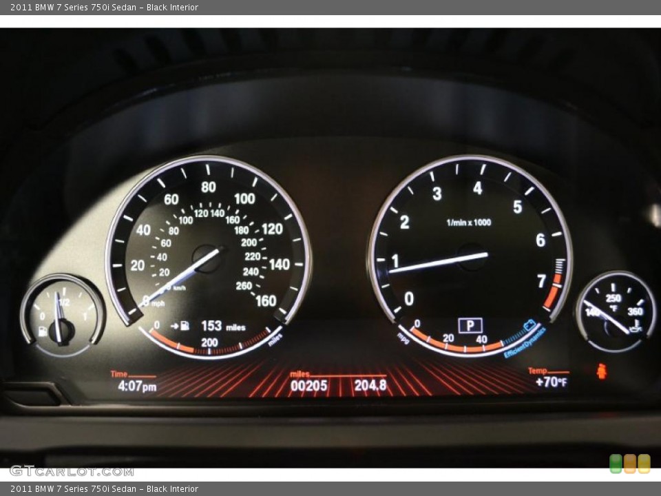 Black Interior Gauges for the 2011 BMW 7 Series 750i Sedan #49702342