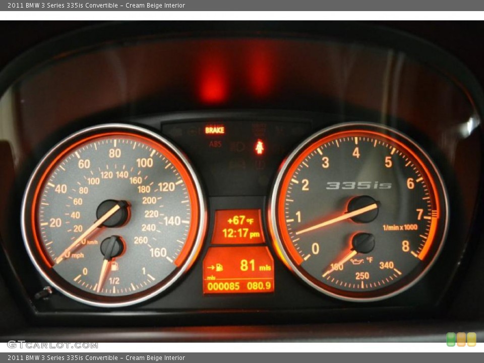 Cream Beige Interior Gauges for the 2011 BMW 3 Series 335is Convertible #49702702