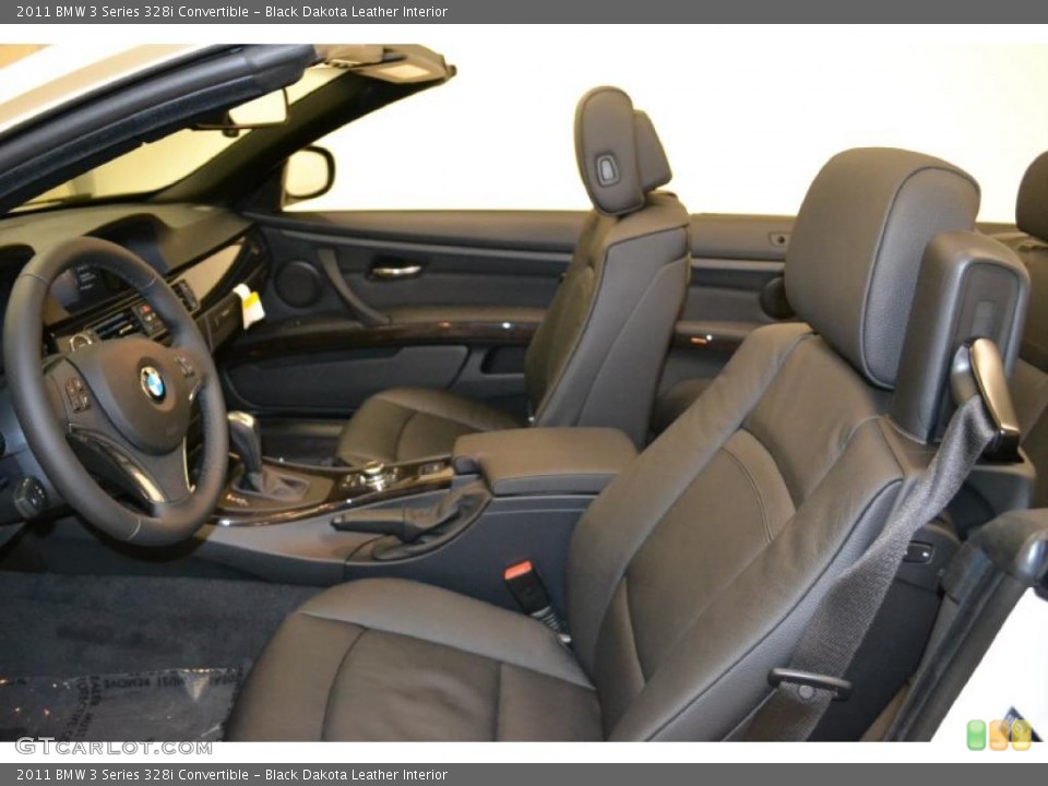 Black Dakota Leather Interior Photo for the 2011 BMW 3 Series 328i Convertible #49703155