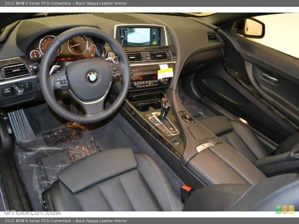 Black Nappa Leather Interior Photo for the 2012 BMW 6 Series 650i Convertible #49703482