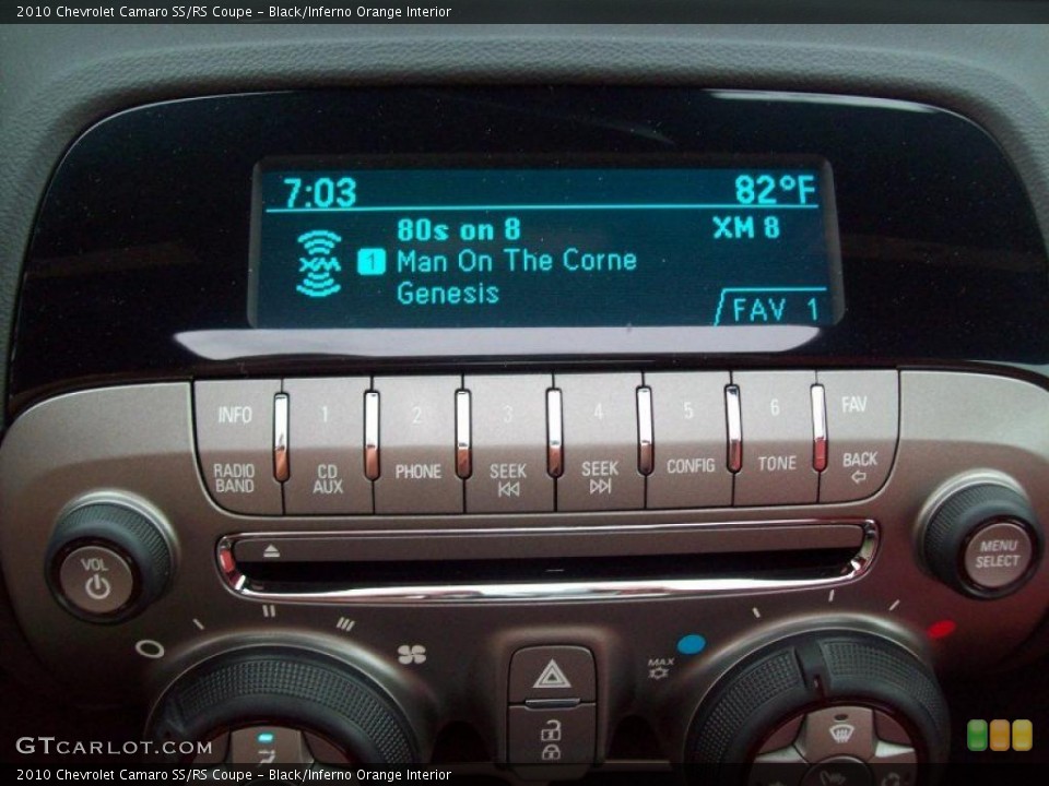 Black/Inferno Orange Interior Controls for the 2010 Chevrolet Camaro SS/RS Coupe #49704400
