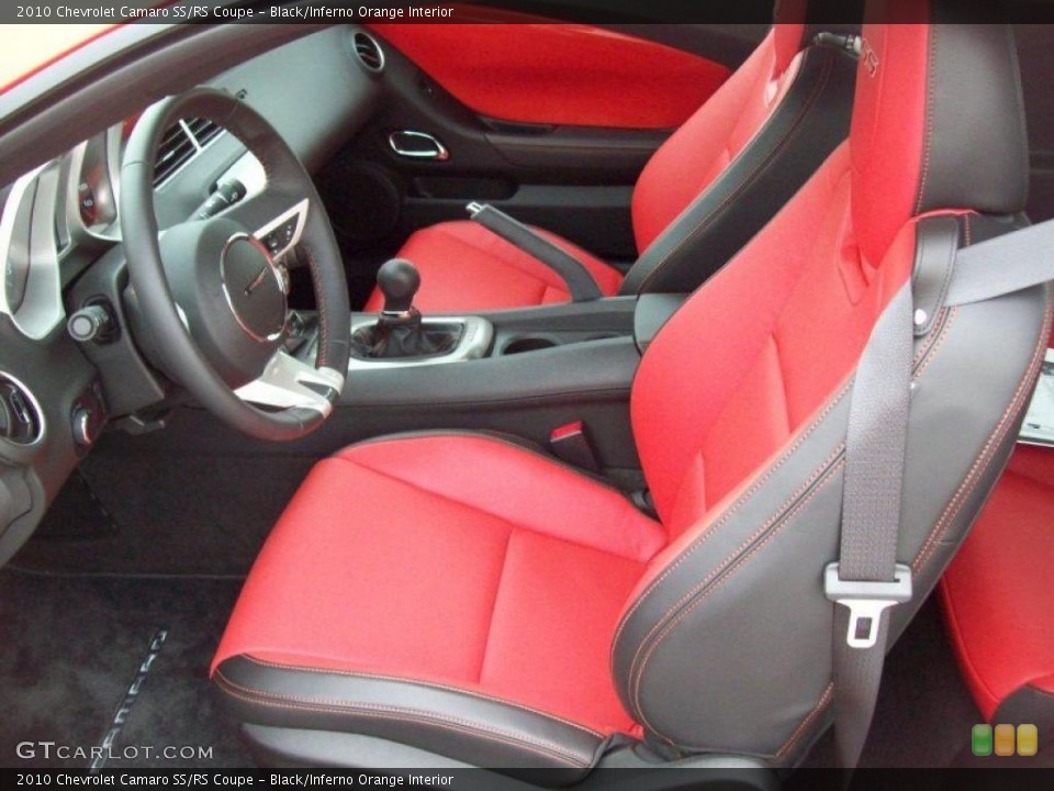 Black/Inferno Orange Interior Photo for the 2010 Chevrolet Camaro SS/RS Coupe #49704676