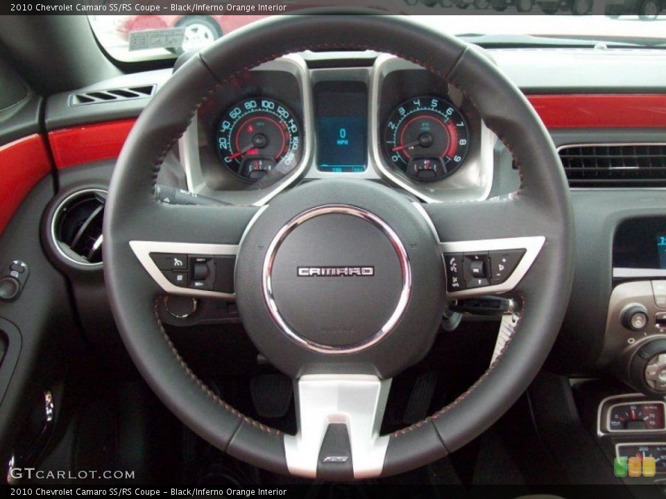 Black/Inferno Orange Interior Steering Wheel for the 2010 Chevrolet Camaro SS/RS Coupe #49704700