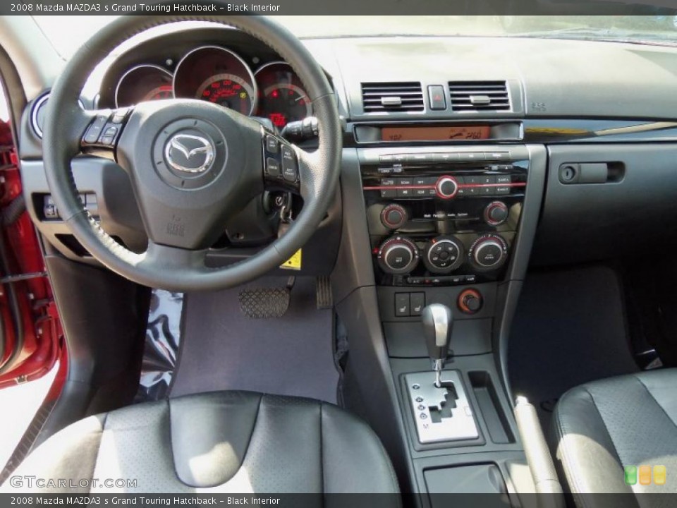 Black Interior Dashboard for the 2008 Mazda MAZDA3 s Grand Touring Hatchback #49713076