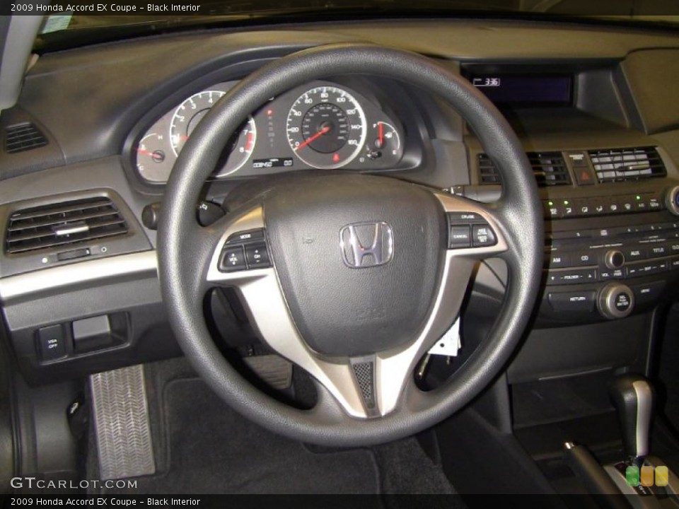 Black Interior Steering Wheel for the 2009 Honda Accord EX Coupe #49713205