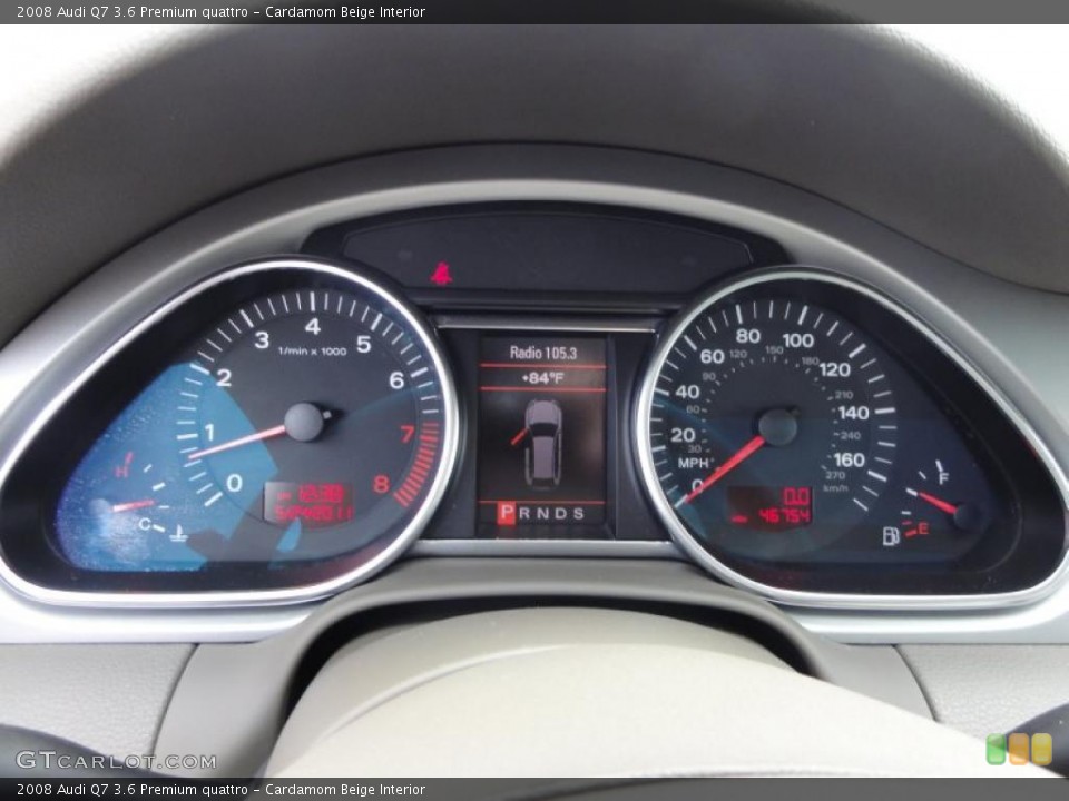 Cardamom Beige Interior Gauges for the 2008 Audi Q7 3.6 Premium quattro #49714096