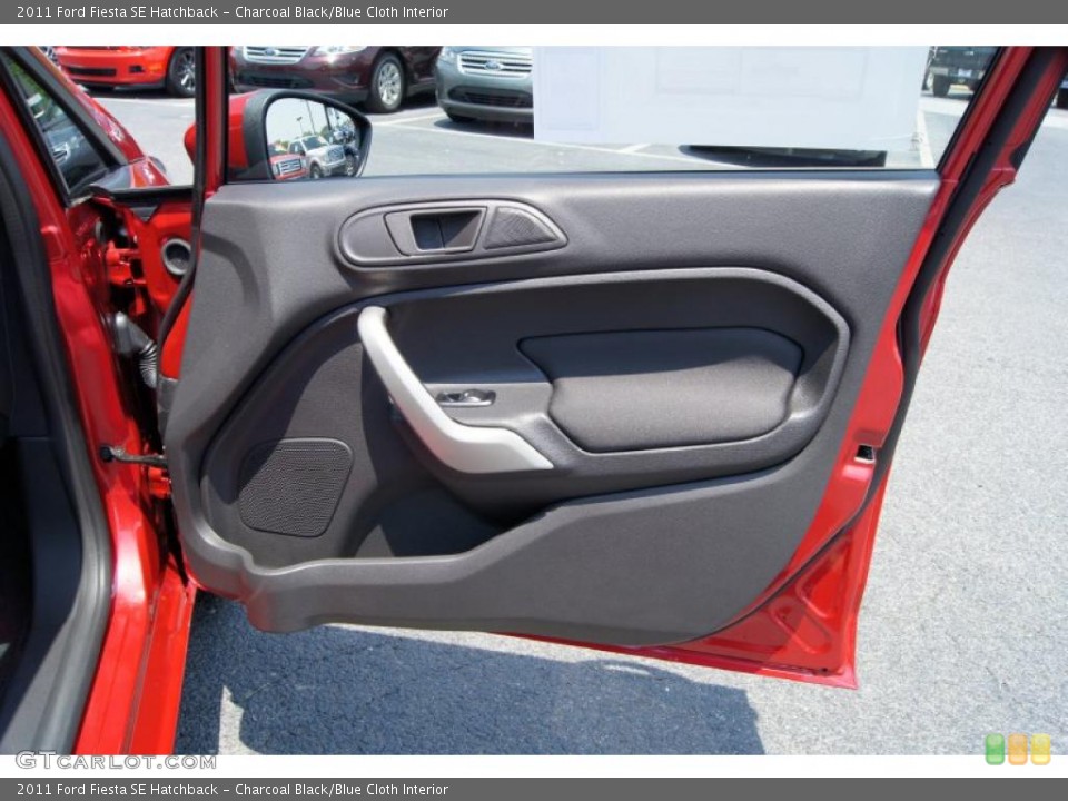 Charcoal Black/Blue Cloth Interior Door Panel for the 2011 Ford Fiesta SE Hatchback #49716175