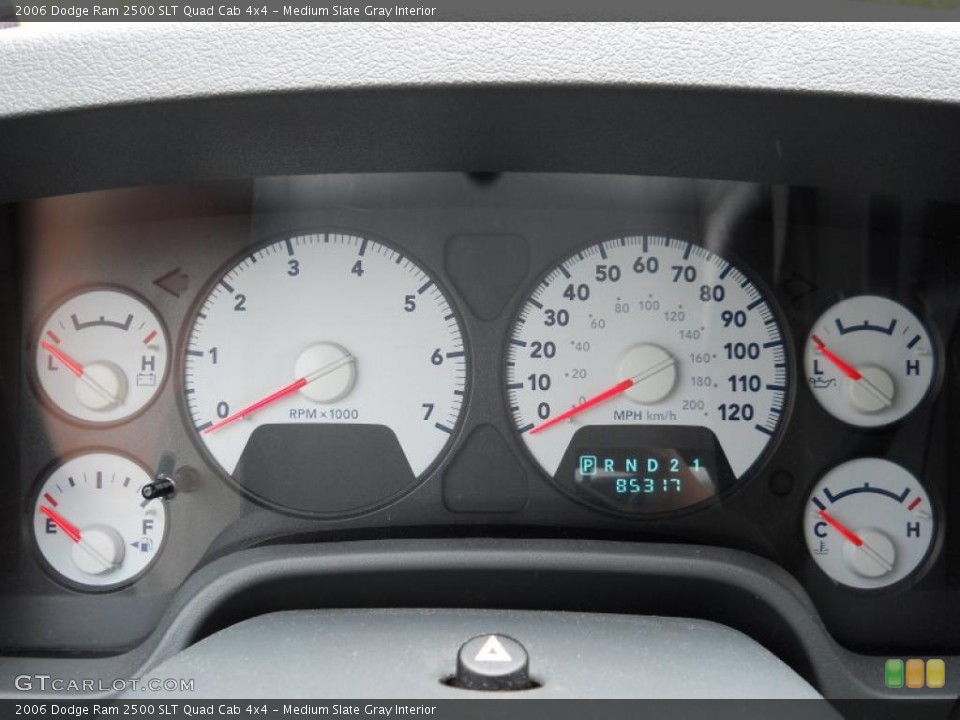 Medium Slate Gray Interior Gauges for the 2006 Dodge Ram 2500 SLT Quad Cab 4x4 #49721293