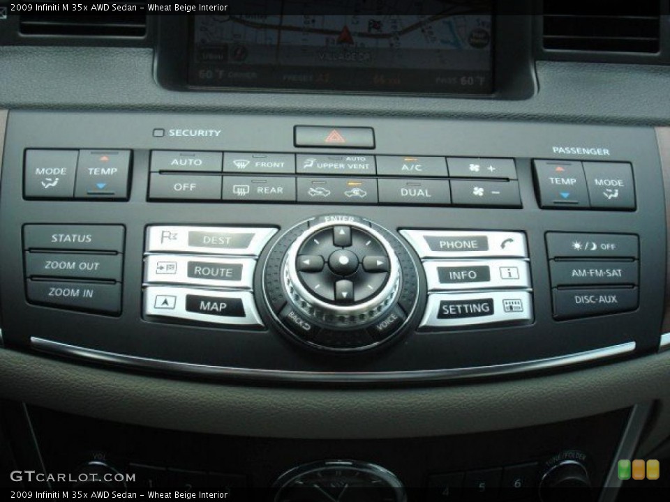 Wheat Beige Interior Controls for the 2009 Infiniti M 35x AWD Sedan #49725178