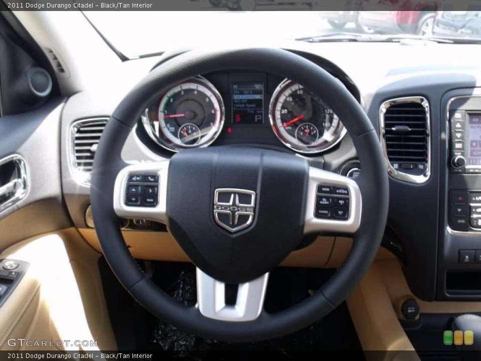 Black/Tan Interior Steering Wheel for the 2011 Dodge Durango Citadel #49730896