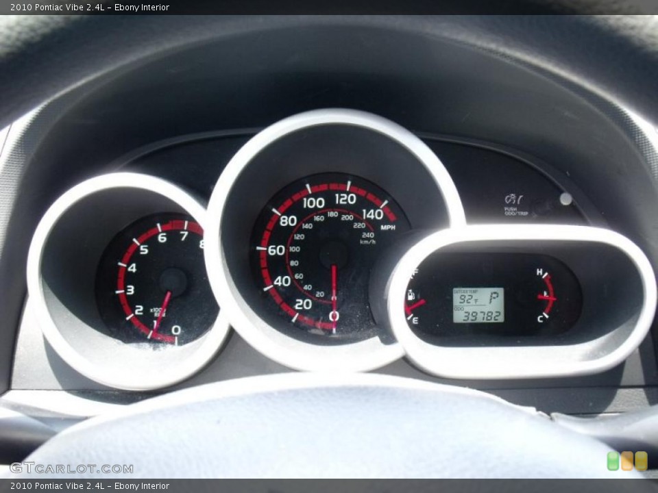 Ebony Interior Gauges for the 2010 Pontiac Vibe 2.4L #49735648