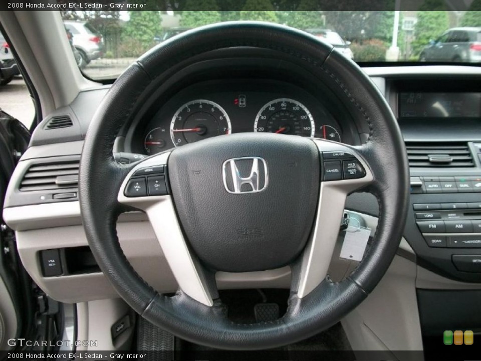 Gray Interior Steering Wheel for the 2008 Honda Accord EX-L Sedan #49739887