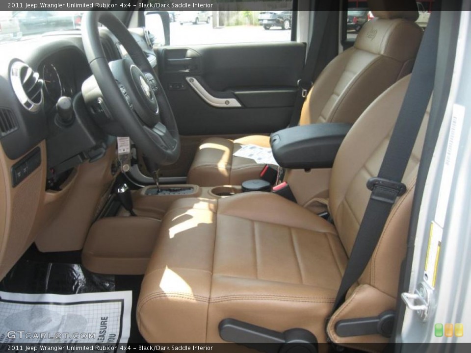 Black/Dark Saddle Interior Photo for the 2011 Jeep Wrangler Unlimited Rubicon 4x4 #49740028
