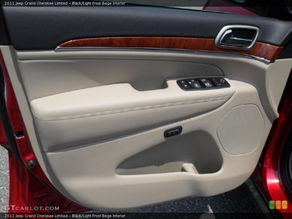 Black/Light Frost Beige Interior Door Panel for the 2011 Jeep Grand Cherokee Limited #49744252