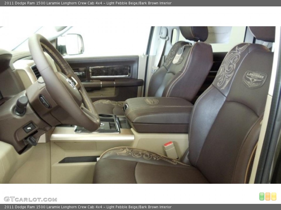 Light Pebble Beige/Bark Brown Interior Photo for the 2011 Dodge Ram 1500 Laramie Longhorn Crew Cab 4x4 #49744621