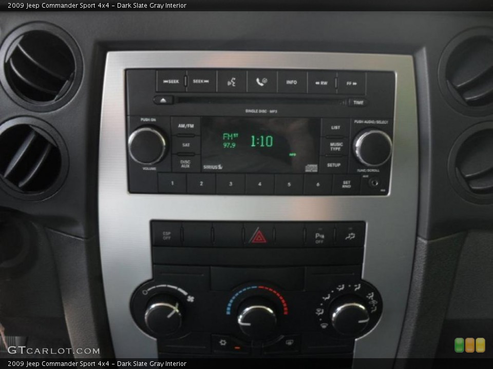 Dark Slate Gray Interior Controls for the 2009 Jeep Commander Sport 4x4 #49745893