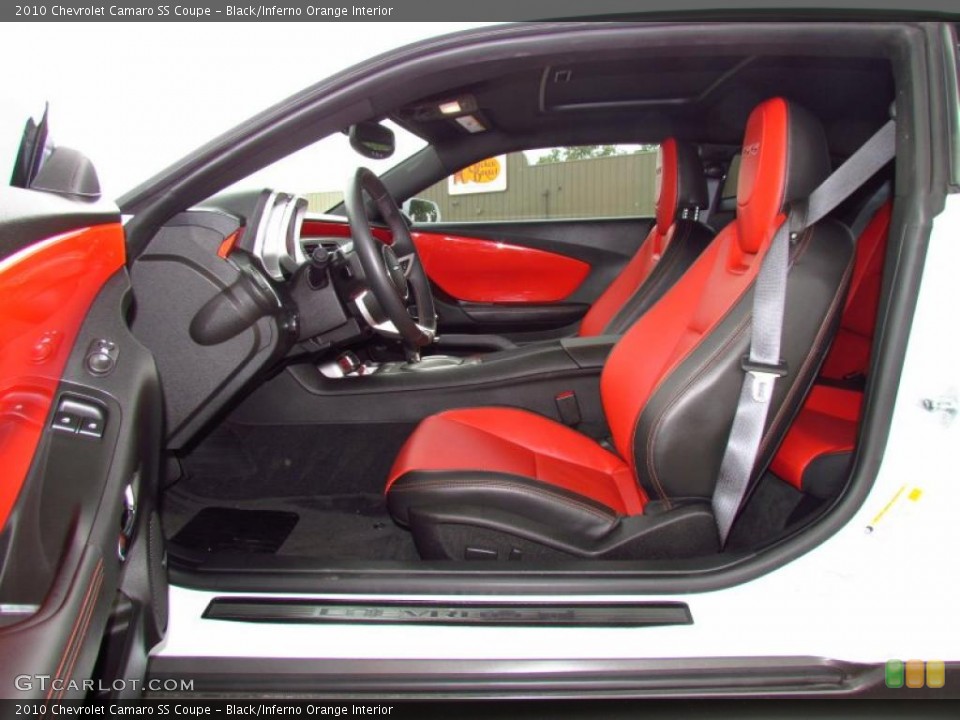 Black/Inferno Orange Interior Photo for the 2010 Chevrolet Camaro SS Coupe #49750141