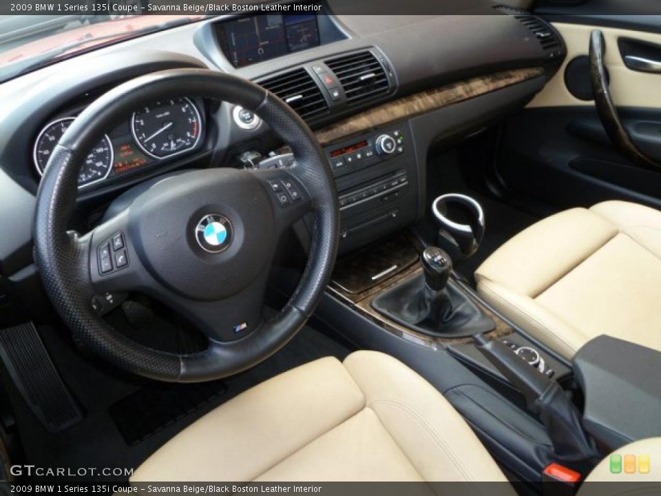Savanna Beige/Black Boston Leather Interior Photo for the 2009 BMW 1 Series 135i Coupe #49753978