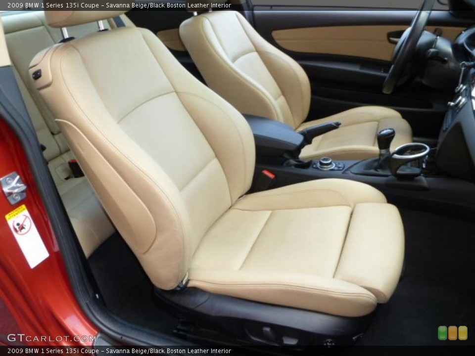 Savanna Beige/Black Boston Leather Interior Photo for the 2009 BMW 1 Series 135i Coupe #49754185