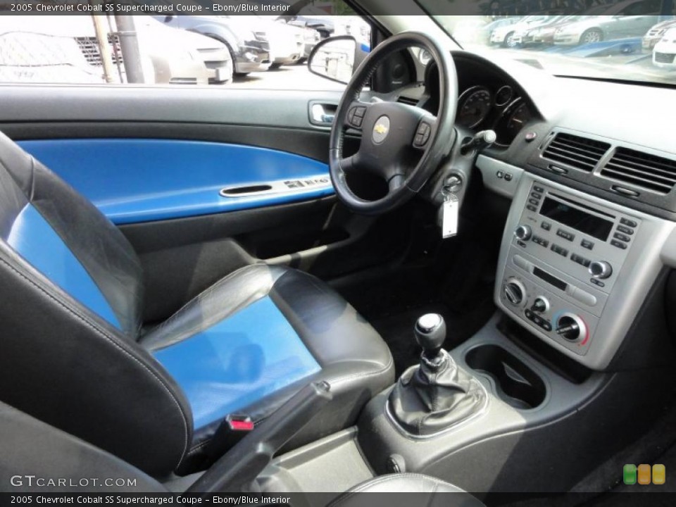 Ebony/Blue Interior Photo for the 2005 Chevrolet Cobalt SS Supercharged Coupe #49760308