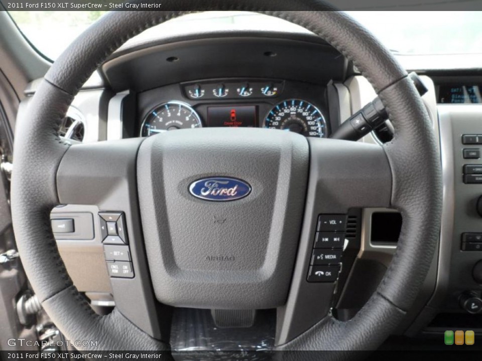 Steel Gray Interior Steering Wheel for the 2011 Ford F150 XLT SuperCrew #49767070