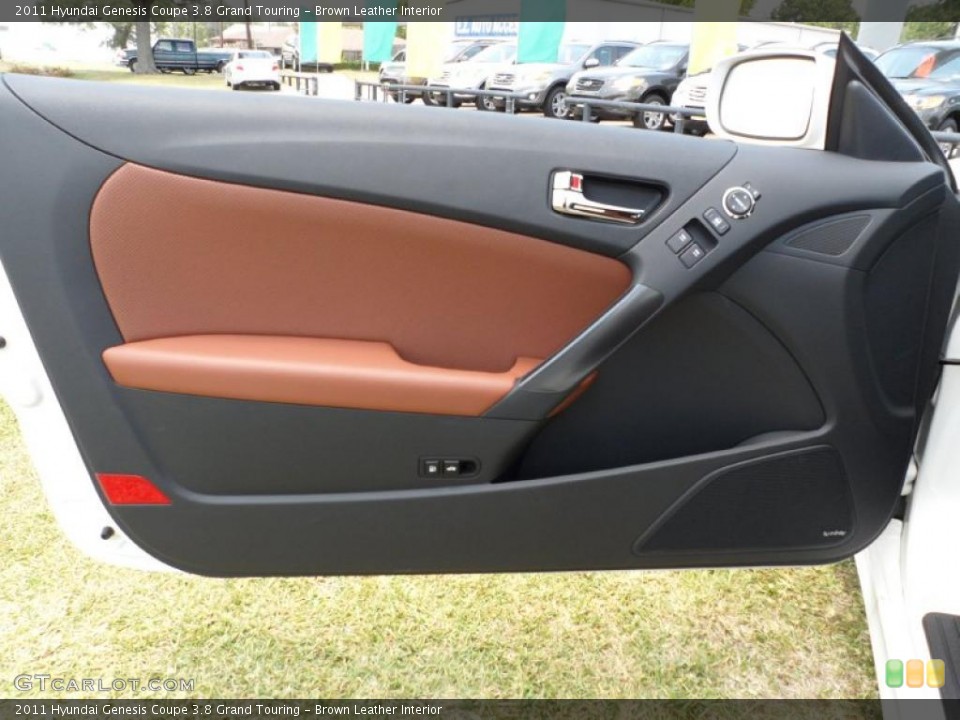 Brown Leather Interior Door Panel for the 2011 Hyundai Genesis Coupe 3.8 Grand Touring #49769191