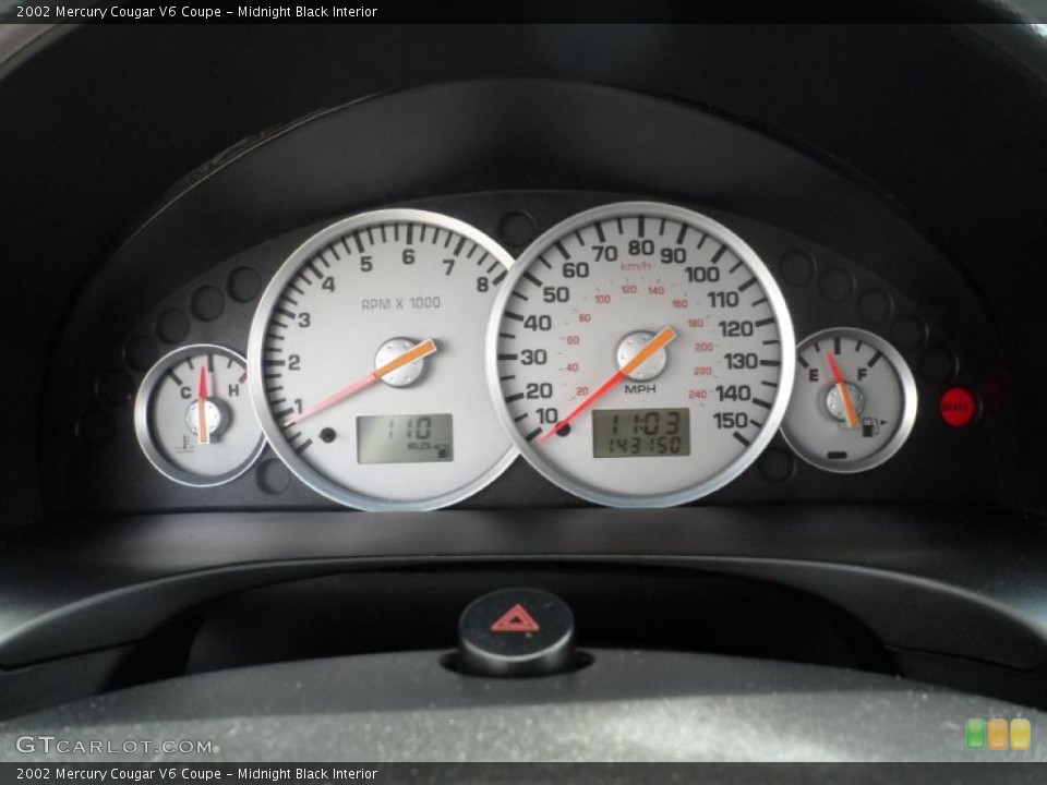 Midnight Black Interior Gauges for the 2002 Mercury Cougar V6 Coupe #49770742