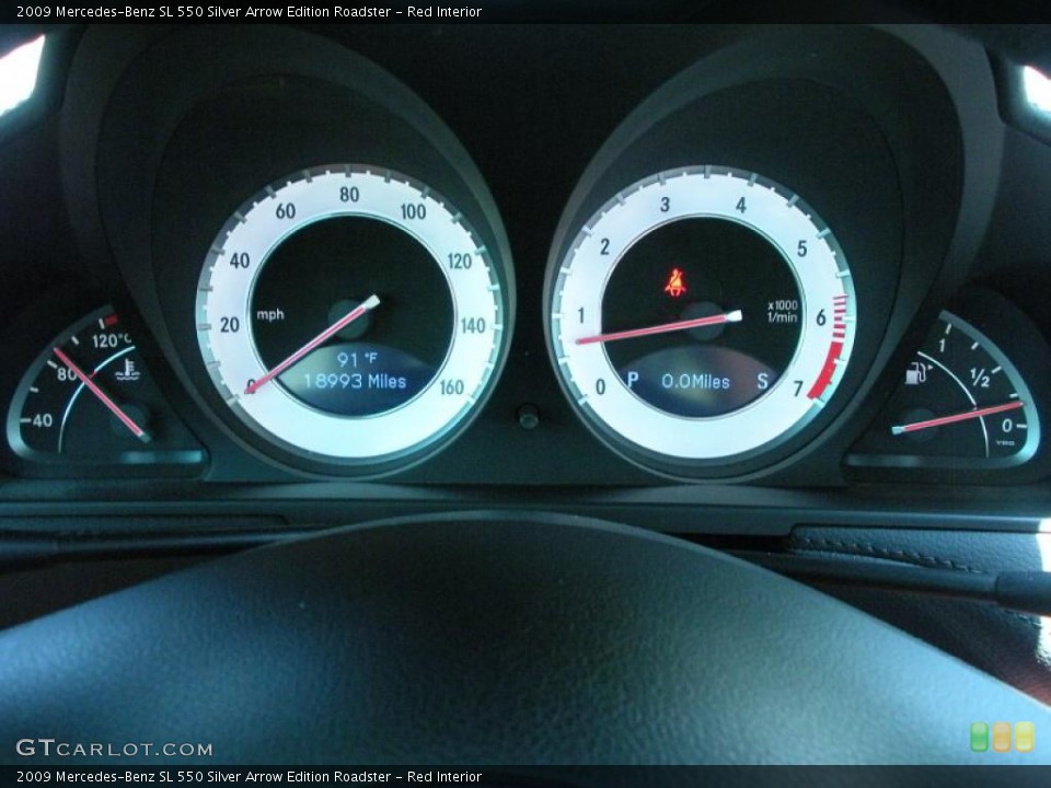 Red Interior Gauges for the 2009 Mercedes-Benz SL 550 Silver Arrow Edition Roadster #49772785