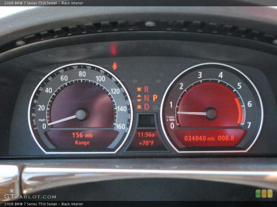 Black Interior Gauges for the 2008 BMW 7 Series 750i Sedan #49778872