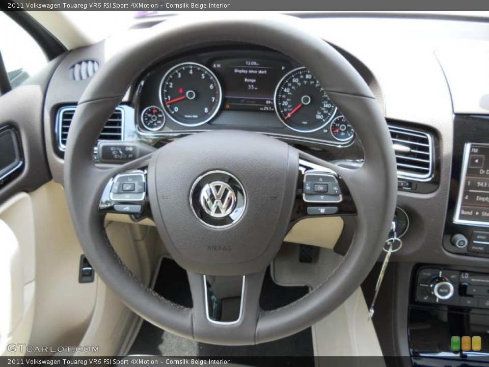 Cornsilk Beige Interior Steering Wheel for the 2011 Volkswagen Touareg VR6 FSI Sport 4XMotion #49779686